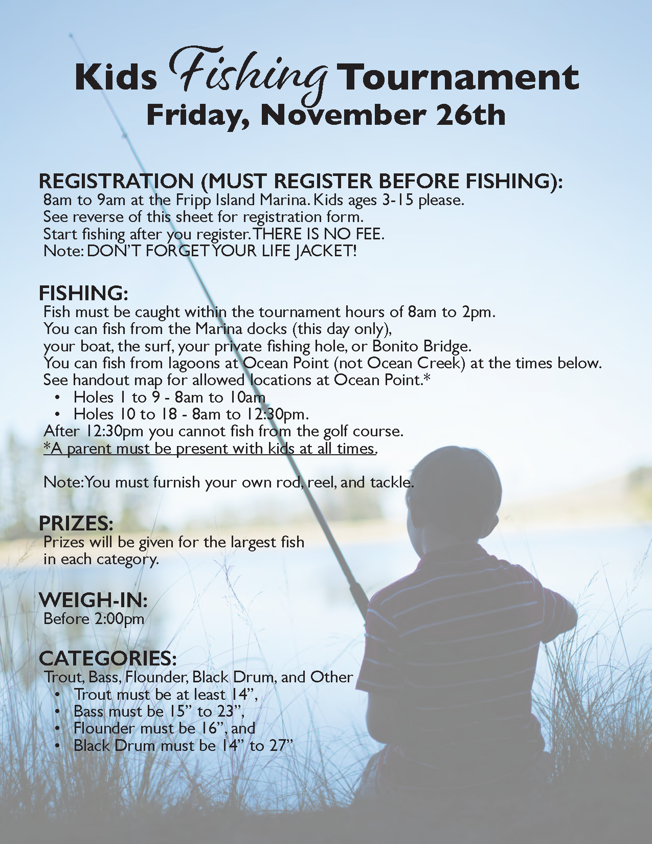 Kid's Fishing Tournament - Fripp Island Resort