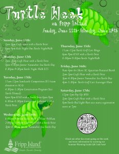 Happy Turtle Week! This is the schedule of events. Call the Activity Center for more information: (843) 838-1516