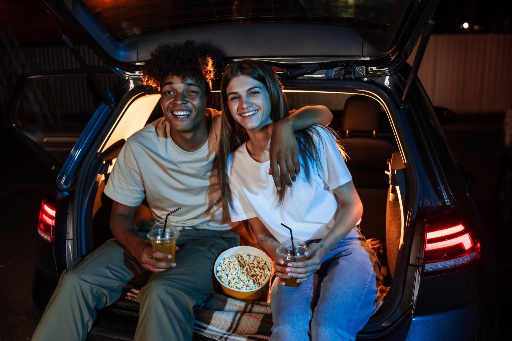 Couple at drive-in